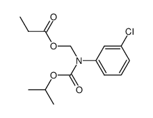 Propionic acid [(3-chloro-phenyl)-isopropoxycarbonyl-amino]-methyl ester结构式