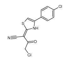 (E)-4-chloro-2-(4-(4-chlorophenyl)thiazol-2(3H)-ylidene)-3-oxobutanenitrile结构式