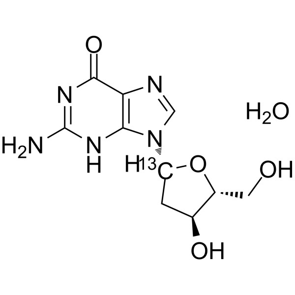 2'-Deoxyguanosine-13C monohydrate结构式