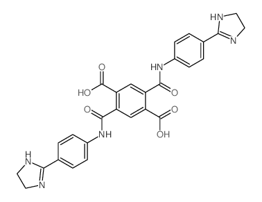 2,5-bis[[4-(4,5-dihydro-1H-imidazol-2-yl)phenyl]carbamoyl]terephthalic acid structure