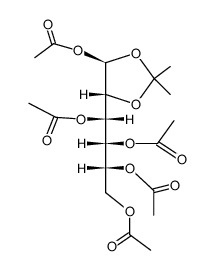 (1S,2R,3R)-1-((4R,5R)-5-acetoxy-2,2-dimethyl-1,3-dioxolan-4-yl)butane-1,2,3,4-tetrayl tetraacetate结构式