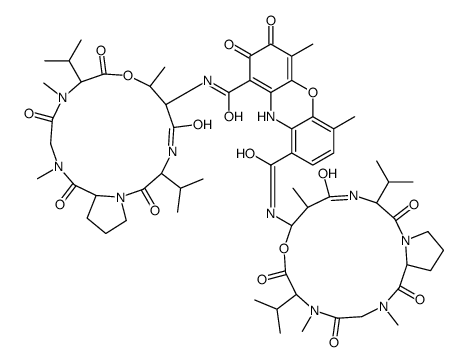 4,6-dimethyl-2,3-dioxo-9-N-[6,11,14-trimethyl-2,5,9,12,15-pentaoxo-3,10-di(propan-2-yl)-8-oxa-1,4,11,14-tetrazabicyclo[14.3.0]nonadecan-7-yl]-1-N-[7,11,14-trimethyl-2,5,9,12,15-pentaoxo-3,10-di(propan-2-yl)-8-oxa-1,4,11,14-tetrazabicyclo[14.3.0]nonadecan结构式