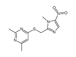 2,4-dimethyl-6-(1-methyl-5-nitro-1H-imidazol-2-ylmethylsulfanyl)-pyrimidine结构式