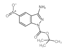 tert-Butyl 3-amino-5-nitro-1H-indazole-1-carboxylate结构式