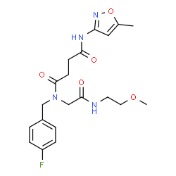 Butanediamide, N-[(4-fluorophenyl)methyl]-N-[2-[(2-methoxyethyl)amino]-2-oxoethyl]-N-(5-methyl-3-isoxazolyl)- (9CI) Structure
