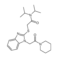 Acetamide, N,N-bis(1-methylethyl)-2-[[1-[2-oxo-2-(1-piperidinyl)ethyl]-1H-benzimidazol-2-yl]thio]- (9CI) structure