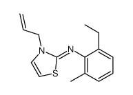 N-(2-ethyl-6-methylphenyl)-3-prop-2-enyl-1,3-thiazol-2-imine结构式