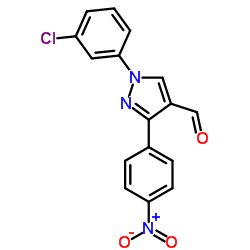 1-(3-Chlorophenyl)-3-(4-nitrophenyl)-1H-pyrazole-4-carbaldehyde picture