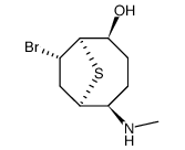 (1R,2S,5R,6R,8S)-8-Bromo-5-methylamino-9-thia-bicyclo[4.2.1]nonan-2-ol Structure