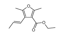 2,5-Dimethyl-4-((E)-propenyl)-furan-3-carboxylic acid ethyl ester结构式