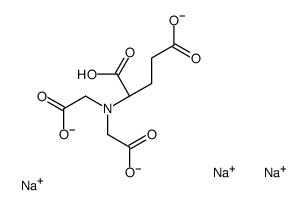 trisodium hydrogen N,N-bis(carboxylatomethyl)-L-glutamate structure