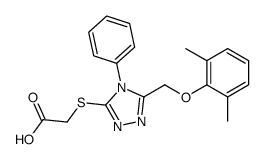 2-[[5-[(2,6-dimethylphenoxy)methyl]-4-phenyl-1,2,4-triazol-3-yl]sulfanyl]acetic acid结构式