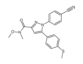(1-(4-cyanophenyl)-5-(4-methylthiophenyl)pyrazol-3-yl)-N-methoxy-N-methylcarboxamide结构式