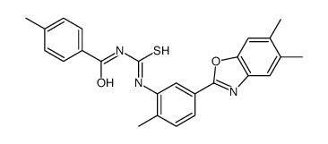 N-[[5-(5,6-dimethyl-1,3-benzoxazol-2-yl)-2-methylphenyl]carbamothioyl]-4-methylbenzamide Structure