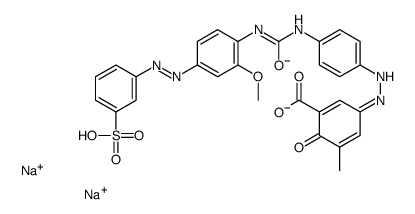 disodium 5-[[4-[[[[2-methoxy-4-[(3-sulphonatophenyl)azo]phenyl]amino]carbonyl]amino]phenyl]azo]-3-methylsalicylate Structure