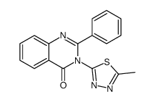 3-(5-methyl-1,3,4-thiadiazol-2-yl)-2-phenylquinazolin-4-one结构式