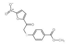 Benzoic acid,4-[[2-(5-nitro-2-furanyl)-2-oxoethyl]thio]-, methyl ester Structure