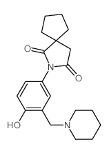 8-[4-hydroxy-3-(1-piperidylmethyl)phenyl]-8-azaspiro[4.4]nonane-7,9-dione结构式