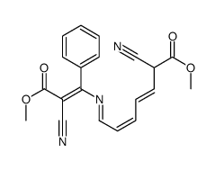 2,10-Dicyano-3-phenyl-4-azaundeca-2,4,6,8-tetrenedioic acid dimethyl ester structure