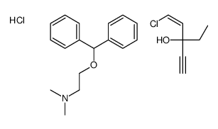 2-benzhydryloxy-N,N-dimethylethanamine,(E)-1-chloro-3-ethylpent-1-en-4-yn-3-ol,hydrochloride Structure