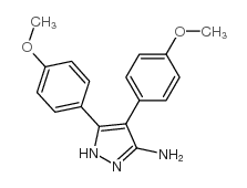 4,5-二(4-甲氧基苯基)-1H-吡唑-3-胺结构式