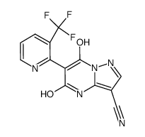 3-cyano-6-(3-trifluoromethyl-pyridin-2-yl)-pyrazolo[1,5-a]pyrimidine-5,7-diol结构式