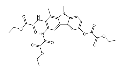 6,7-bis{[ethoxy(oxo)acetyl]amino}-8,9-dimethyl-9H-carbazol-3-yl ethyl oxalate结构式