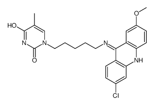 1-[5-[(6-chloro-2-methoxyacridin-9-yl)amino]pentyl]-5-methylpyrimidine-2,4-dione结构式