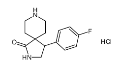 rac-4-(4-fluoro-phenyl)-2,8-diaza-spiro[4.5]decan-1-one hydrochloride结构式