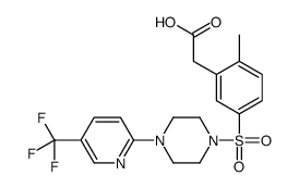 2-[2-methyl-5-[4-[5-(trifluoromethyl)pyridin-2-yl]piperazin-1-yl]sulfonylphenyl]acetic acid Structure