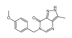 3-[(4-methoxyphenyl)methyl]-7-methyl-3,5,8,9-tetrazabicyclo[4.3.0]nona-4,6,9-trien-2-one structure