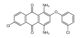 1,4-diamino-6-chloro-2-(3-chlorophenoxy)anthracene-9,10-dione结构式
