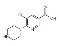 5-CHLORO-6-PIPERAZIN-1-YL-NICOTINIC ACID Structure