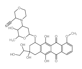 4-[6-[[3-(1,2-dihydroxyethyl)-3,5,12-trihydroxy-10-methoxy-6,11-dioxo-2,4-dihydro-1H-tetracen-1-yl]oxy]-3-hydroxy-2-methyl-oxan-4-yl]morpholine-3-carbonitrile picture