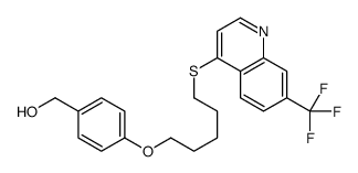 [4-[5-[7-(trifluoromethyl)quinolin-4-yl]sulfanylpentoxy]phenyl]methanol Structure