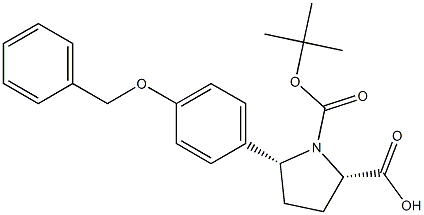 (2S,5R)-1-(tert-butoxycarbonyl)-5-(4-(benzyloxy)phenyl)pyrrolidine-2-carboxylic acid结构式