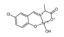 [Ni(5-chloro-2-hydroxybenzylidene-DL-alanine-2H)(water)] Structure