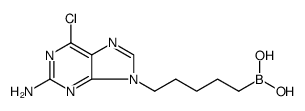 Boronic acid, B-[5-(2-amino-6-chloro-9H-purin-9-yl)pentyl]结构式