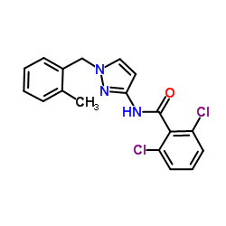 2,6-Dichloro-N-[1-(2-methylbenzyl)-1H-pyrazol-3-yl]benzamide结构式