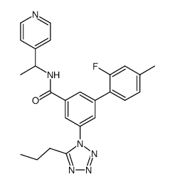 2′-fluoro-4′-methyl-5-(5-propyltetrazol-1-yl)biphenyl-3-carboxylic acid (1-pyridin-4-yl-ethyl)amide结构式