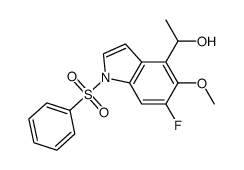 1-[6-fluoro-5-methoxy-1-(phenylsulfonyl)-1H-indol-4-yl]ethanol Structure