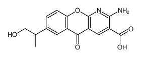 2-amino-7-(2-hydroxy-1-methylethyl)-5-oxo-5H-<1>benzopyrano<2,3-b>pyridine-3-carboxylic acid结构式