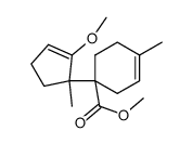1-(2-Methoxy-1-methyl-cyclopent-2-enyl)-4-methyl-cyclohex-3-enecarboxylic acid methyl ester结构式