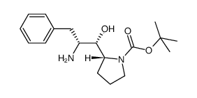 2-(R)-(2-(R)-amino-1-(S)-hydroxy-3-phenylpropyl)-pyrrolidine-1-carboxylic acid tert-butyl ester结构式