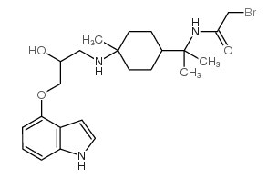 2-bromo-N-[2-[4-[[2-hydroxy-3-(1H-indol-4-yloxy)propyl]amino]-4-methylcyclohexyl]propan-2-yl]acetamide结构式