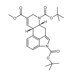 (6aR,10aS)-4,7-di-tert-butyl 9-methyl 6,6a-dihydroindolo[4,3-fg]quinoline-4,7,9(8H,10aH)-tricarboxylate Structure