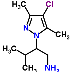 [2-(4-Chloro-3,5-dimethyl-1H-pyrazol-1-yl)-3-methylbutyl]amine结构式
