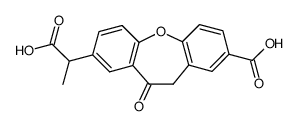 8-carboxy-10,11-dihydro-α-methyl-11-oxodibenzoxepin-2-acetic acid结构式
