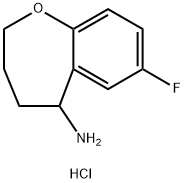 7-Fluoro-2,3,4,5-tetrahydro-benzo[b]oxepin-5-ylamine hydrochloride结构式