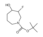 tert-butyl 3-fluoro-4-hydroxyazepane-1-carboxylate结构式